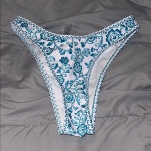 SHEIN Floral Blue and White Bikini Bottom